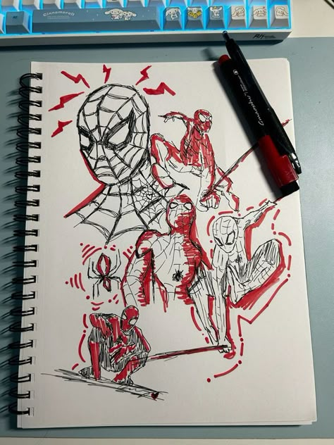 Peter Parker Miles Morales, Spiderman Into The Spider Verse, Spiderman Sketches, Spiderman Drawing, Spiderman Art Sketch, Into The Spider Verse, Spiderman 3, Spiderman Artwork, Mini Drawings