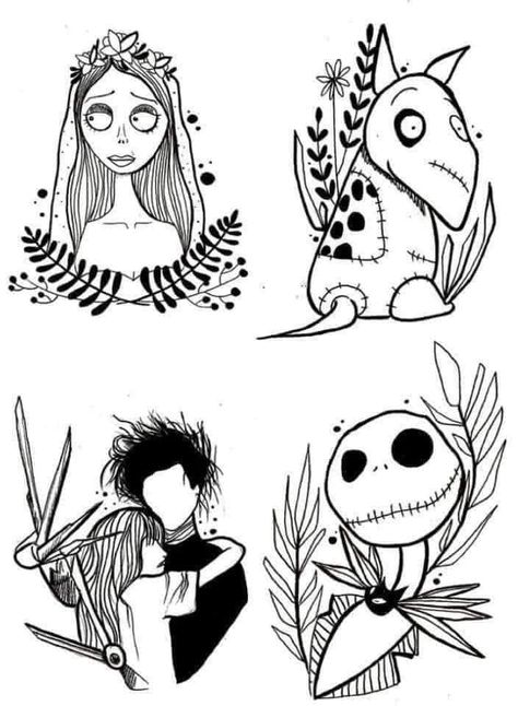 Flash Art Tattoos, Tim Burton Tattoo, Images Pop Art, Kunst Tattoos, Tim Burton Art, Tattoo Zeichnungen, Cars Design, Tattoo Collection, Spooky Tattoos