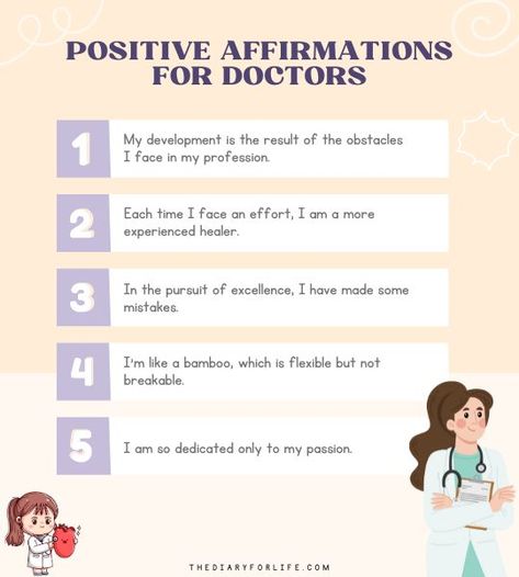 70 Positive Affirmations For Doctors - ThediaryforLife Doctor Affirmations, Becoming A Doctor, Beacon Of Hope, Good Doctor, People In Need, Medical Field, Challenge Me, Self Respect, Inspire Others