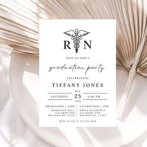 Nurse Graduation Invitations, Nurse Graduation Party, Tiffany Jones, Graduate Photo, Graduation Party Invitation, Nurse Graduation, Graduation Announcement, Nursing Graduation, Graduation Party Invitations