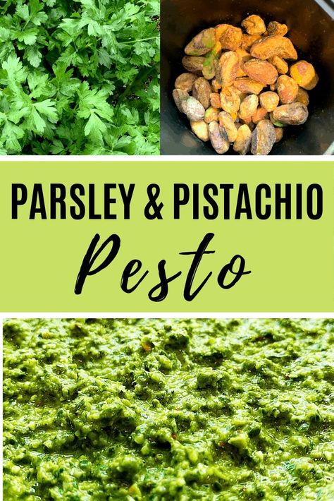 Pesto Variations, Parsley Pasta, Pesto Sauce For Pasta, Pesto Recipes, Parsley Recipes, Parsley Pesto, Garlic Juice, Pasta Salad Dressing, Pork Salad