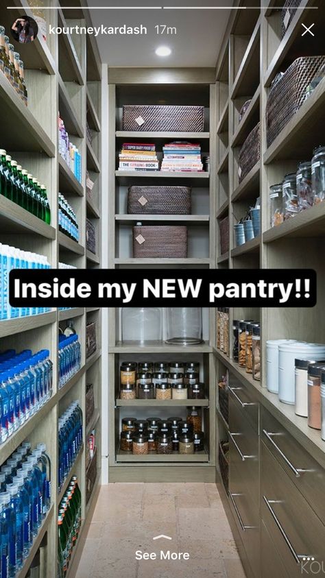 Kardashian Pantry, Kitchen Pantry Design Ideas, Pantry Design Ideas, Kitchen Looks, Dream Pantry, House Pantry, Kardashian Home, Pantry Room, Diy Kitchen Renovation