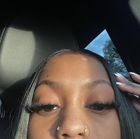 Two Nose Piercings, Nose Peircing, Double Nose Piercing, Cute Nose Piercings, Lash Extensions Styles, Perfect Eyelashes, Pretty Ear Piercings, Pretty Lashes, Piercings For Girls