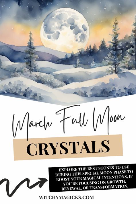 Discover the best crystals for March’s full moon! These stones are essential for harnessing the energy of this powerful moon phase. Learn how to use crystals for growth, renewal, and transformation in your spells and rituals. Click now to find out which crystals will enhance your March full moon magic! #FullMoonMagic #MarchFullMoon #Crystals #Witchcraft #MoonRituals January Witchcraft, March Full Moon, Full Moon Crystals, January Full Moon, Full Moon Magic, Crystals Witchcraft, Emotional Clutter, Moon Crystals, Spells And Rituals