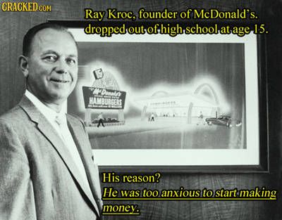 23 School Dropouts Who Went On to Do Amazing Things #History #McDonalds Inspirational Words Of Love, Complicated Love Quotes, Morning Workout Quotes, Ray Kroc, Burger Stand, Birthday Wishes For Boyfriend, Beautiful Morning Quotes, Complicated Love, Brother And Sister Love