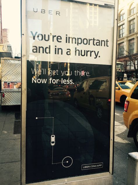 I spotted this bus shelter ad on Sixth Avenue this morning and thought that it… Uber Creative Ads, Taxi Creative Ads, Uber Advertising, Uber Aesthetic, Uber Ads, Billboard Advertisement, Billboard Ads, Uber Taxi, Insurance Ads