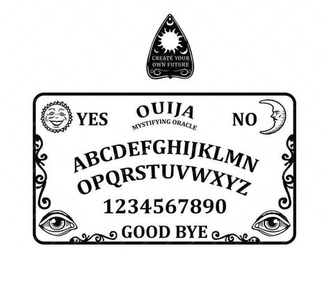 Diy Ouija Board, Ouija Tattoo, Decoracion Halloween, Tombstone Designs, Ouija Planchette, Amazing Tattoos, Board Template, Spirit Board, Fishing Quotes