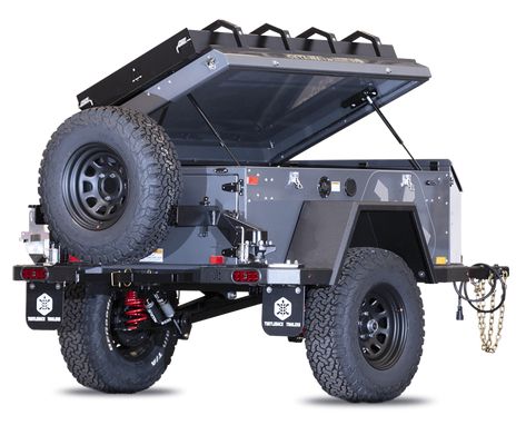 Overland Trailer Diy, Turtleback Trailers, Off Road Tent Trailer, Small Pop Up Campers, Camping Gear Trailer, Pop Up Campers, Diy Trailer, Offroad Trailer, Camping Trailer Diy