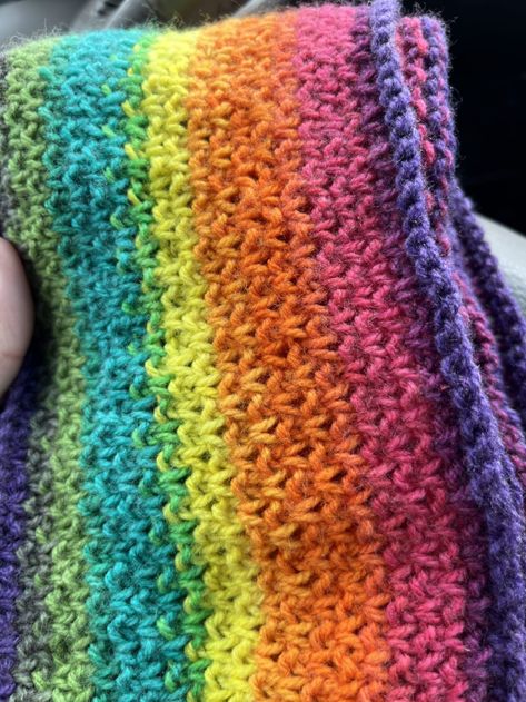 Neon Scarf, Woven Rainbow, Scarf Knitting Pattern, Rainbow Scarf, Gradient Yarns, Scarf Knitting, Scarf Knitting Patterns, Rainbow Pattern, Knit Scarf