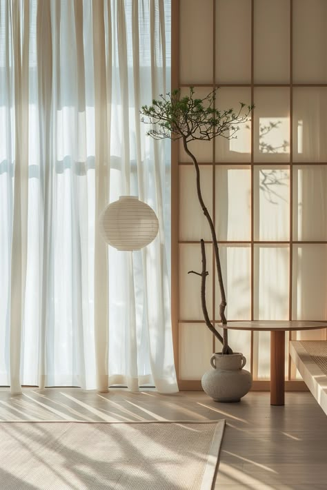 Japandi Curtains, Japandi Design, Japanese Minimalism, Living Room Loft, Small Space Gardening, Farmhouse Dining Room, Wallpaper Bedroom, Find Yourself, Interior Furniture