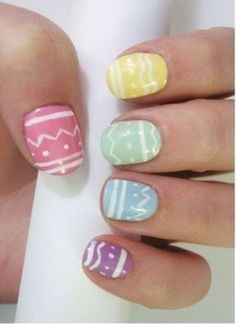 Easter Nail Art Tutorial, Easter Nail Art Designs, Easter Nail, Easter Nail Designs, Nagellack Trends, Easter Nail Art, Nail Designs Tutorial, Holiday Nail Designs, Colorful Nail