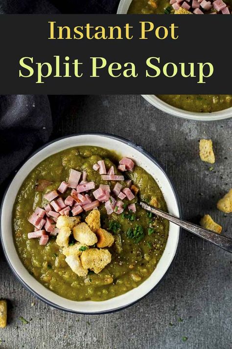 Instant Pot Split Pea Soup, Pressure Cooker Soup Recipes, Instant Pot Split Pea, Leftover Ham Bone, Pea Soup Recipe, Smoked Turkey Legs, Creamed Corn Recipes, Split Pea Soup Recipe, Pea And Ham Soup