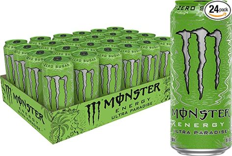 Monster Ultra, Sugar Free Energy Drinks, Monster Energy Drink, Carbonated Water, Mango Flavor, Green Monsters, Free Energy, Energy Drink, Monster Can