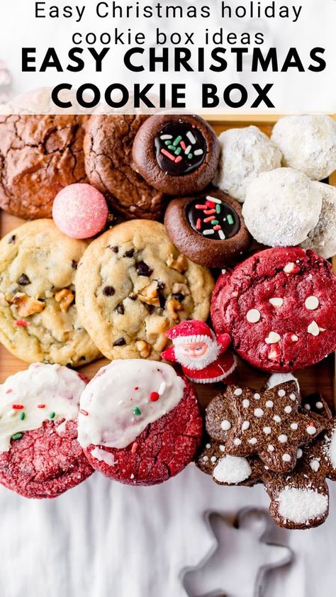 Easy Christmas holiday cookie box which are unique cookie box ideas perfect for holidays Christmas Cookie Tin Ideas, Holiday Treat Boxes, Holiday Cookie Box Ideas, Christmas Cookie Packaging Ideas, Christmas Cookie Gift Ideas, Christmas Cookies Boxes Ideas, Christmas Cookie Gift Boxes, Cookie Wrapping Ideas, Cookie Box Ideas