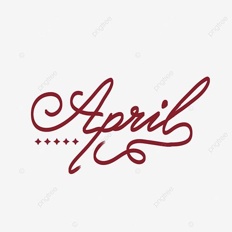 April Font, April Lettering, April Clipart, Month Lettering, Bestie Journal, Graphical Poster, April Month, January Month, Apology Cards