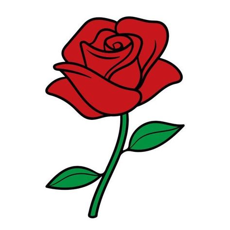 Red Rose Drawing, Cartoon Drawing For Kids, Cartoon Rose, Funny Cartoon Images, Pencil Drawings Of Flowers, Nature Logo Design, Easy Flower Painting, Getting A Tattoo, Flower Drawing Design