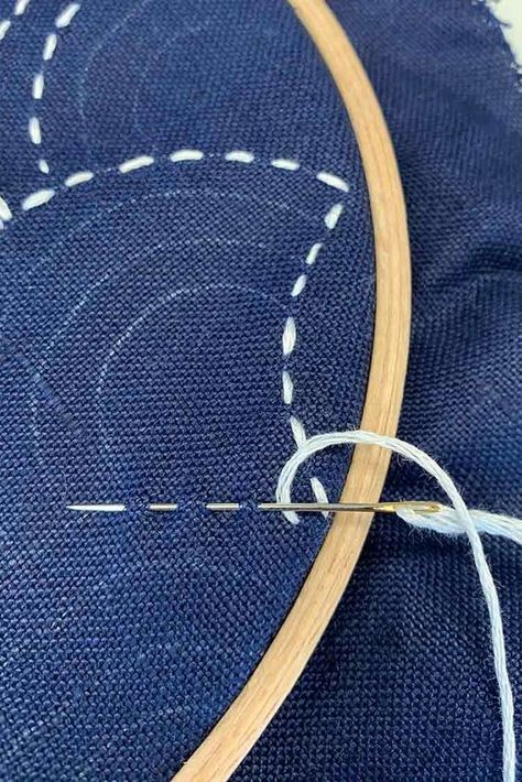 Sashiko Tutorial, Boro Stitching, Sashiko Pattern, Japanese Quilts, Sashiko Embroidery, Embroidery Stitches Tutorial, Embroidery Scissors, Patchwork Quilting, Japanese Embroidery