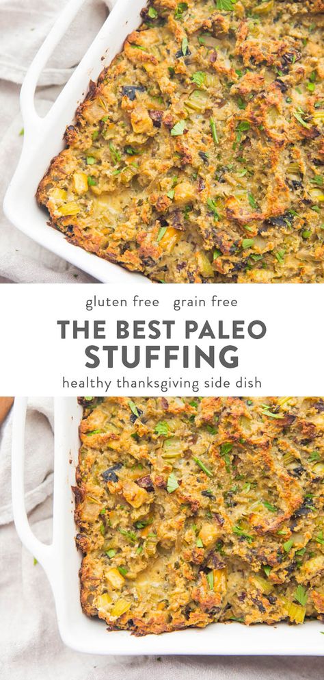 Side Dish For Roast, Stuffing Recipes Healthy, Paleo Stuffing, Paleo Thanksgiving Recipes, Thanksgiving Side Dishes Healthy, Paleo Menu, Paleo Thanksgiving, Healthy Thanksgiving Recipes, Thanksgiving Stuffing