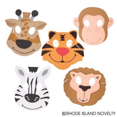 7.5" foam zoo animal masks$3.60 per 12 HomeComing Float Party Bags Girls, Camouflage Party, Childrens Party Bags, Paper Party Bags, Happy Balloons, Favorite Things Party, Party Bags Kids, Zoo Party, Scratch Art