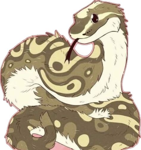 It’s a meme that is about making a snake fluffy Snake Drawing, Cute Reptiles, Cute Snake, Snake Art, Cute Fantasy Creatures, Mythical Creatures Art, Creature Concept Art, A Snake, Arte Fantasy