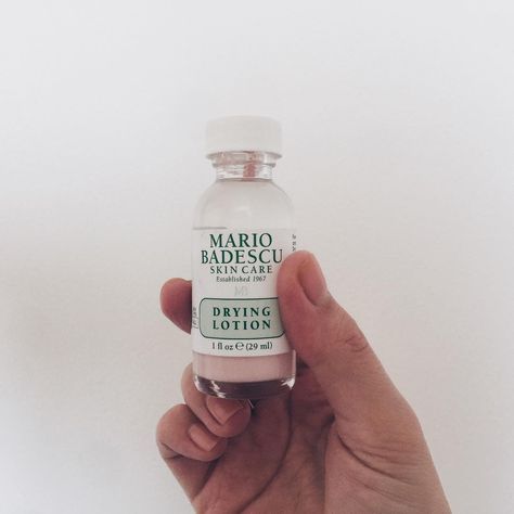 "Mario Badescu’s DRYING LOTION is a miracle product. I know it’s a bold statement, but I honestly don’t know what I did without it before. It’s amazing. So how does it work? If you feel like you are getting a pimple, or you wake up with one, you simply dab the pink lotion with an earbud on the zit and after a few goes it’s ready to pop, or goes completely. It basically speeds up the process, which is amazing because lets face it: spots can go die, die, die!" —@itshollywould Pink Lotion, Mario Badescu Drying Lotion, Drying Lotion, Mario Badescu Skin Care, Types Of Acne, Skincare Blog, Ready To Pop, Mario Badescu, Beauty Inside