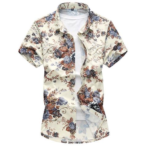 Summer Shirts Men, Summer Prints Fashion, Flower Shorts, Cotton Shirts For Men, Mode Casual, Men Shirt Style, Floral Print Shorts, Color Shorts, Flower Fashion