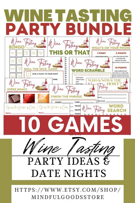 Wine Tasting Party Games, Wine Party Games, Ladies Night Games, Wine Games, Date Night Dinner, Wine Pairings, Night Out Party, Wine Tasting Party, Wine Club