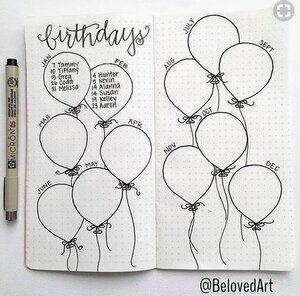 FOCUS ON: BULLET JOURNALS  — CLAIRE HEFFER DESIGN Movies To Watch Bullet Journal, Birthday Bullet Journal, Bullet Journal Collections, 2024 Bullet Journal, March Bullet Journal, Bullet Journal Headers, Bullet Journaling Ideas, Birthday Tracker, Journal Collection