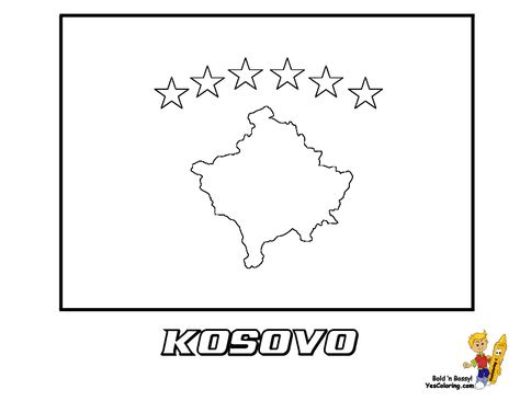 Kosova Flag Drawing, Kosovo Flag Drawing, 17 February Kosovo Drawing, Punime Per 17 Shkurt, Rocket Ship Birthday Party, Flag Pictures, Kosovo Flag, Paper Butterfly Crafts, Lithuania Flag