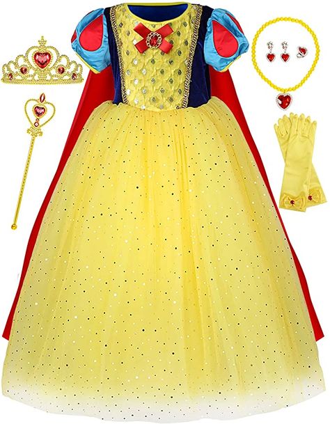 Princess Costumes For Girls, Disney Princess Toys, Disney Princess Costumes, Princess Snow White, Snow White Dresses, Snow White Costume, White Costume, Snow Dress, Princess Toys