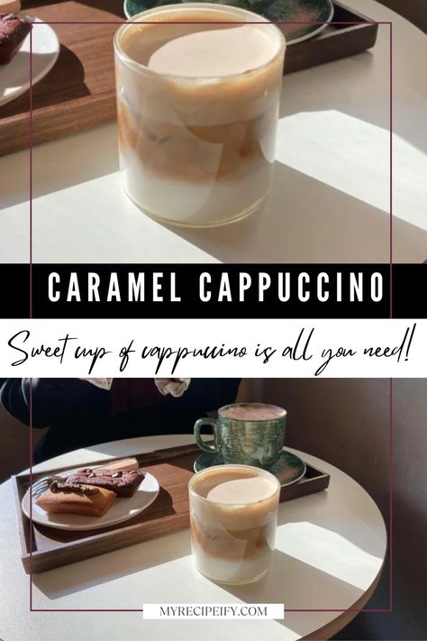 A Caramel Cappuccino Recipe uses creamy milk, bold espresso, and buttery caramel flavor. This recipe is the best combination of caramel and coffee. It feels like a hug in cold weather. Caramel Cappuccino Recipe, Caramel Cappuccino, Cappuccino Recipe, Easy Caramel, Caramel Flavoring, Cappuccino, Cold Weather, Espresso, Caramel