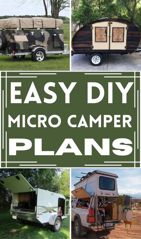 23 DIY Micro Camper Plans You Can Build Easily - DIY Crafts Home Made Camper Trailer, Micro Camper Diy, Homemade Trailer, Camping Trailer Diy, Camper Repair, Homemade Camper, Pop Top Camper, Small Camper, Diy Camper Trailer