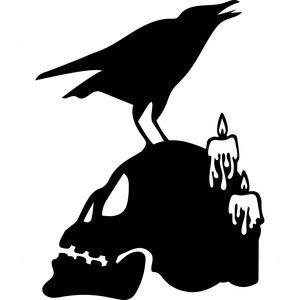 Silhouette Design Store: raven skull Magical Symbols, Mystic Arts, Halloween Stencils, Halloween Vinyl, Crow Skull, Occult Symbols, Cricut Halloween, Halloween Silhouettes, Dark Arts