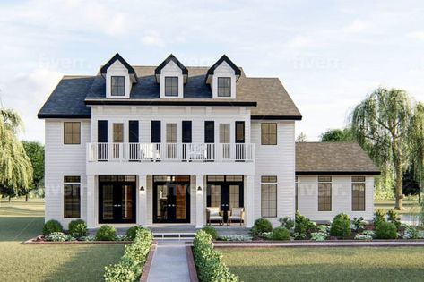 One Story Colonial House Plans, Large Colonial House Plans, Colonial Contemporary House, Homes With Side Garage, 2 Story Colonial House Plans, House Plans Farmhouse 2 Story, Modern Colonial Floor Plans, 2 Story Homes Exterior, Two Story Colonial Exterior