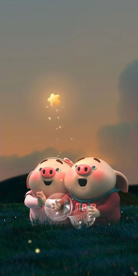 Cute Pig Wallpaper Cartoon, Pink Pig Wallpaper, Pig Wallpaper Cute, Cute Pig Wallpaper, Bird Pencil Drawing, Iphone Wallpaper Bright, Pig Wallpaper, Cute Piglets