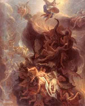 Le-Brun-Chute-Dijon-300-web Gabriel + Core + Aesthetic, Phoenix Core, Brain Texture, Angel Core Aesthetic, Angels Painting, Phoenix Painting, Angel Core, Catholic Bible, Psy Art