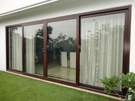 Sliding Window Design, Upvc Sliding Doors, Sliding Doors Exterior, House Window Design, Front Wall Design, Simple Home Decor, Sliding Door Design, Decor Hacks, Furniture Details Design