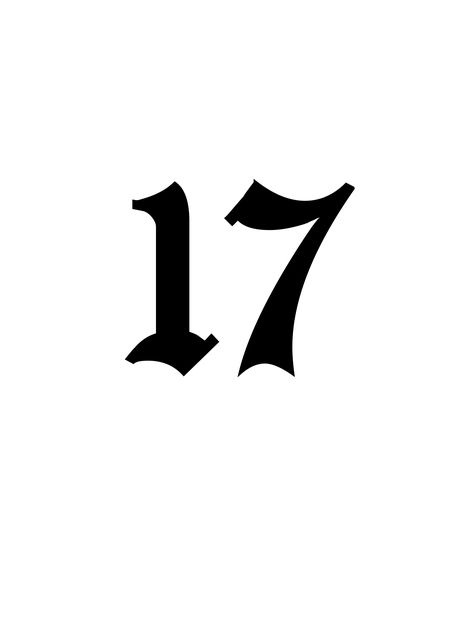 17 Tattoo Number Ideas, 17 Font Number, 17 Aesthetic Number, Number 17 Wallpaper, Number 17 Tattoo, Number 8 Tattoo Ideas, 17 Number Design, 17 Tattoo, Football Tattoo