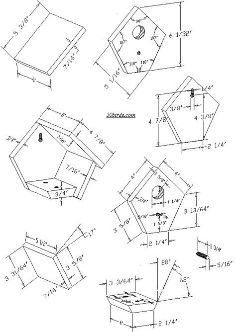 Bluebird House Plans, Martin Bird House, Cardinal Bird House, Detailed House, Birdhouse Plans, Bird House Plans Free, Wren House, Large Bird Houses, Wren Bird