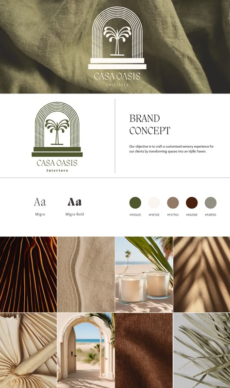 Casa Oasis Branding #branding #moodboard #visionboard #Luxury #unique #casaoasis #casaoaisinteriors #nature #brandconcept #luxuryevents #luxuryevents #homedesign #homedecor #Homestagening #Weddings2024 #weddings #specialevents Modern Tropical Interior, Staging Company, Oasis Logo, Sea Sign, Business Branding Design, Tropical Interior, Logo Branding Design, Logo Minimal, Branding Design Packaging