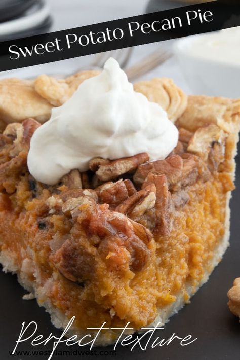 Sweet Potato Pecan Pie, Bourbon Sweet Potatoes, Best Freeze Dried Food, Sweet Potato Pecan, Favorite Holiday Desserts, Just Pies, Dessert Pie Recipes, Sweet Potato Pies Recipes, Pumpkin Pecan Pie