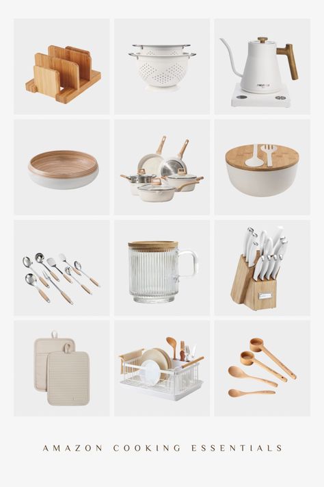 Amazon Kitchen Essentials, Aesthetic Kitchen, Amazon Finds, Amazon Must Haves Boho Kitchen Appliances, Kitchen Must Haves Amazon, Aesthetic Kitchen Supplies, Neutral Kitchen Accessories, Home Essentials Aesthetic, Aesthetic Kitchen Appliances, Kitchen Amazon Finds, Kitchen Aesthetic Minimalist, Appliances Aesthetic