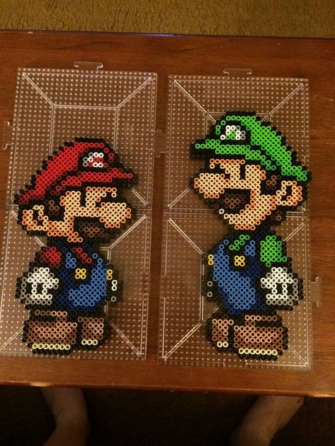 Mario And Luigi, Till The End, Perler Beads, Super Mario, Pixel Art, The End, Mario, Beads, Art