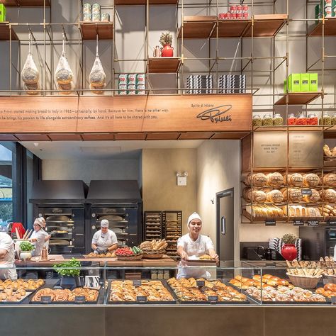 Starbucks Opens Princi Bakery in New York City | Teen Vogue Starbucks Bakery, Bakery Shop Interior, Bakery Shop Design, Bakery Store, Bakery Interior, Bakery Design Interior, Italian Bakery, Small Cafe Design, Bakery Kitchen