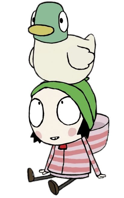 Duck Sitting on Sarah's Head Duck Sitting, Sarah And Duck, Sarah Duck, No Background, Transparent Png, Png Image, Free Download, Birds