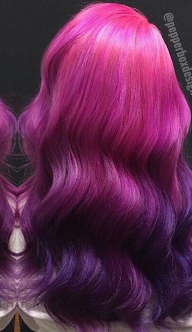 Pink purple ombre dyed hair color Pink And Purple Ombré Hair, Pink Hair With Purple Tips, Pink Purple Ombre Hair, Pink To Purple Ombre Hair, Pink To Purple Hair, Purple To Pink Ombre Hair, Purple And Pink Ombre Hair, Pink Gradient Hair, Ombre Hair Pink