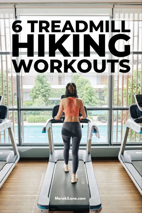 6 Low Impact Incline Walking Workouts | Walking is great for your heart and maintaining a healthy weight, and treadmill hiking takes things to another level with tons of additional health benefits. Walking on an incline is a low impact cardio workout that targets your glutes, quads, hamstrings, and calves, while also strengthening your core muscles, burning calories, and burning fat. If you want to tone your legs and build endurance, click for our fav 30 min treadmill incline workouts! Hiking Treadmill Workout, Treadmill Hike Workout, Incline Walking Workout, 30 Min Treadmill Workout, Incline Treadmill Workout, Treadmill Walking Workout, Incline Walking, Treadmill Incline, Treadmill Routine