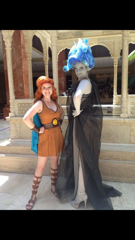 Hercules Genderbend, Disney Hercules Costume, Megara Cosplay, Hades Costume, Genderbend Cosplay, Hercules Costume, Cool Couple Halloween Costumes, Disney Villain Costumes, Trio Halloween Costumes