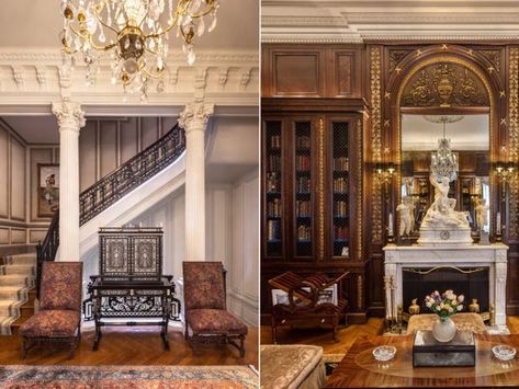 A $33 Million Gilded Age Mansion in New York for Sale After 40 Years Gilded Age New York, Mansion In New York, Gilded Age Mansions, Marble Bar Top, New York Socialites, House In New York, Woman Inspiration, Retail Advertising, Garden Floor