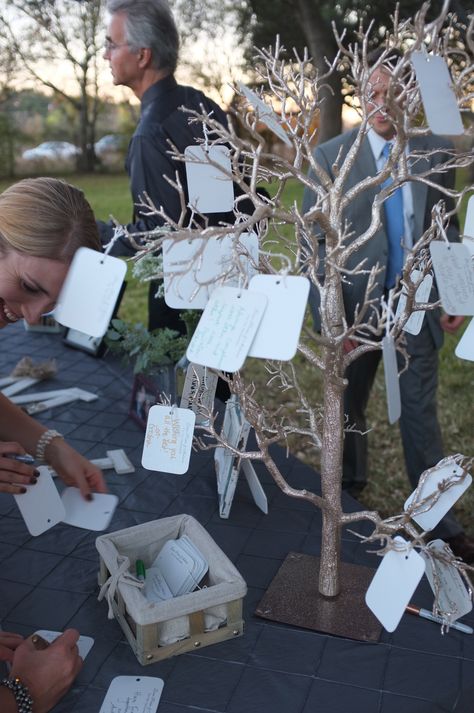 Wish Tree Creative Wedding Guest Books, Creative Guest Book, Gathering Ideas, Wishing Tree, Wedding Activities, Table Wedding, Cute Wedding Ideas, Guest Books, Tree Wedding